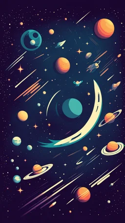 space background stylized. retro