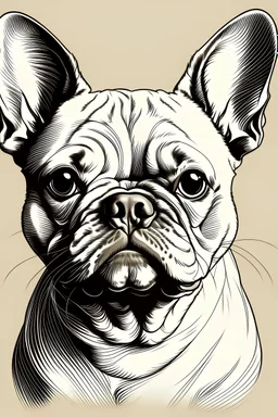 lineart of a french bulldog