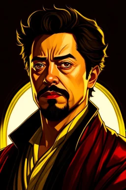 Portrait of Tony Stark, from One Piece manga; Caravaggio style