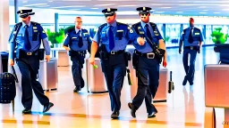 security escorting away from airport lounge