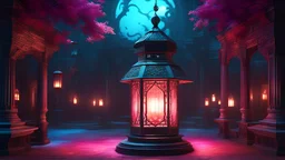 3D illustration of a colorful and colorful image of a lantern, in the style of 2d game art, mysterious backdrops, gothic realism, dark cyan and pink, disney animation, persian miniature, detailed world-building, smooth 3d digital art, exquisite thee-dimensional rendering, 4K, blender, c4d, octane render , disney style 3d light, Zbrush sculpt, high detail realistic cloth, concept art, Zbrush high detail, pinterest Creature Zbrush HD sculpt, neutral lighting, 8k detail