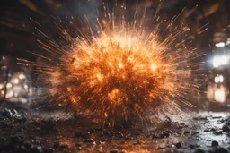 Atomic explosion, made of juice, ULTRA REALISTIC, details, intricate detail, professional lighting, film lighting, 35mm, anamorphic, lightroom, cinematography, bokeh, lens flare, film grain, hdr10, 8k, Roger Deakins, incredibly detailed, reflect, sharpen