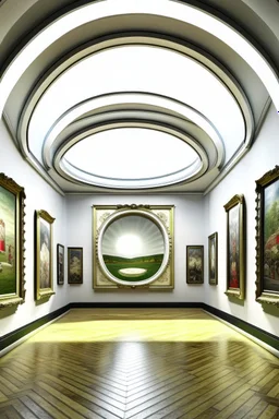 3D Shoot Museum of Paintings The shape of the hall is oval