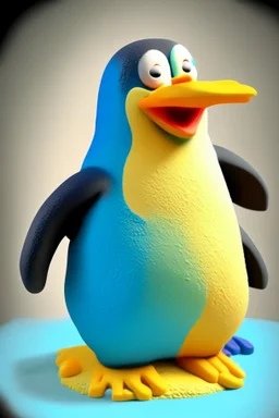 cheery penguin avatar full body in play-doh