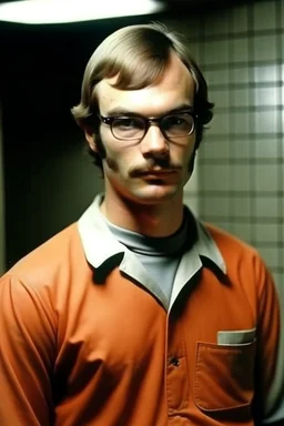 Jeffrey Dahmer in prison uniform in jail handsome