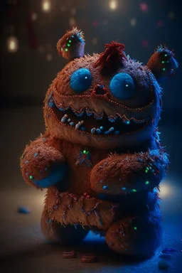 Stitch Gingerbread creature fused ,high detail , dramatic lighting dramatic, 4 k