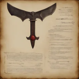 A document showing a super powerful demonic espadon double axe of incomprehensible power.