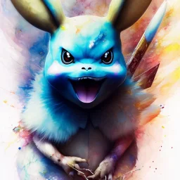 Pokémon Pikachu, watercolor illustration by <agnes cecile> <Yoji Shinkawa>, intricate detail , soft smooth lighting, soft pastel colors,