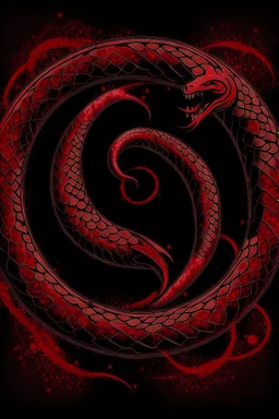 ouroboros made of red ink