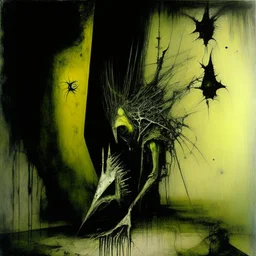 Style by Graham Sutherland and Santiago Caruso, surreal abstract art, nightmare residues of dark shine, abstract shy unnatural paradox weirdlings, unsettling, asymmetric abstractions, juxtaposition of the uncanny and banal, diagonal composition, sharp focus, smooth, never seen before art from beyond