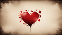 Romantic Hearts On Grungy Background.