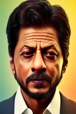 Indian actor Shahrukh khan, by Mahmoud Sai, Cartographic, Circuitry, Golden Hour, Closeup-View, 16k, Lumen Global Illumination, Diffraction Grading