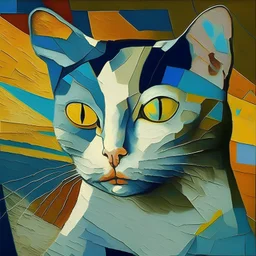 Picasso cat portrait painting