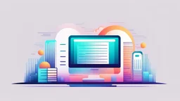 Gradient website hosting illustration with white background