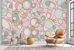 A wallpaper featuring round geometric shapes. Cattpuccin Theme, Pastele Colors, Catppuccin Macchiato Blue theme