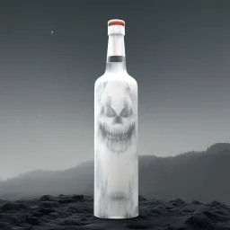 big vodka bottle with ghosts inside