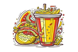 carnival food, with a bite taken out, clean vector style, bold outline