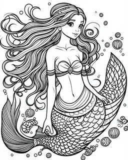 simple mermaid coloring pages