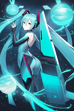 hatsune miku with big weapons