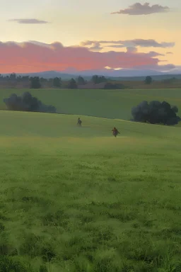 A beautiful classical painting of a field