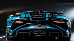 Rear View A stunningly realistic (((Bugatti Divo x mansory))), intricate detail and perfection in every surface, glimmering metal and luxurious contours, a (perfect model) for a desktop wallpaper fit for high resolution screens, evoking a sense of futuristic elegance in a (4K cinematic atmosphere).