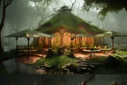 Magical fantasy elven cafe forest lord of the ring rivendell