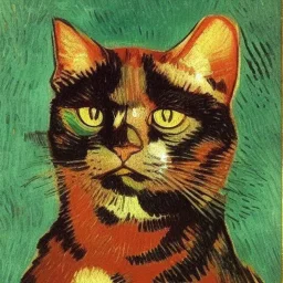 Portrait of a cat by Van Gogh