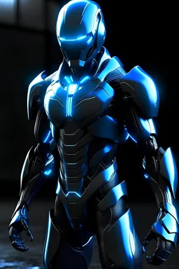 suit is a sleek fusion of advanced technology and dynamic design. The suit is primarily composed of a lightweight, highly durable material that adapts seamlessly to his rapid movements. The color scheme incorporates shades of electric blue and silver, symbolizing the energy and speed at his command. Embedded in the suit are quantum emitters that enhance his temporal abilities, allowing him to manipulate time with precision. The suit's surface emits a subtle luminescence as he accelerates, leav
