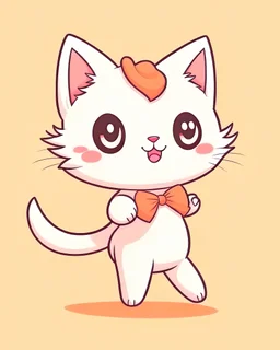 Cute chibi cat dancing