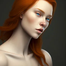 head and shoulders portrait of a beautiful medieval women with ginger hair, 8k resolution