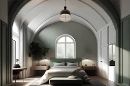 arch-shaped ceiling bedroom