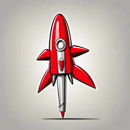 red rocket cartoon stylized