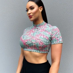 big sister wearing crop top