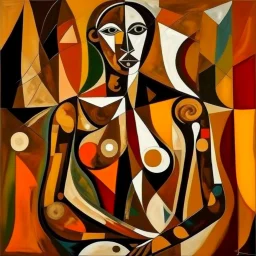 picasso africaans body brown abstract