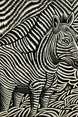 Linocut zebra