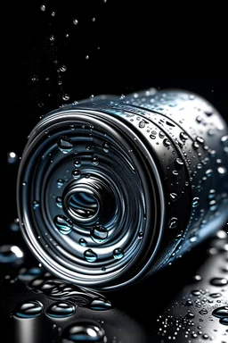 A new energy drink. Water droplets on the can.