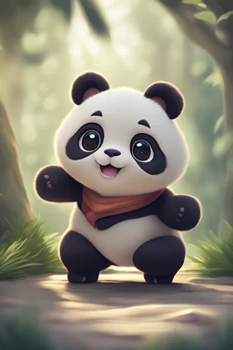 cute tiny hyperrealistic Anime panda from pokemon, chibi, adorable and fluffy, logo design, cartoon, cinematic lighting effect, charming, 3D vector art, cute and quirky, fantasy art, bokeh, hand-drawn, digital painting, soft lighting, isometric style, 4K resolution, photorealistic rendering, highly detailed clean, vector image, photorealistic masterpiece, professional photography, simple space backdrop, flat white background, isometric, vibrant vector