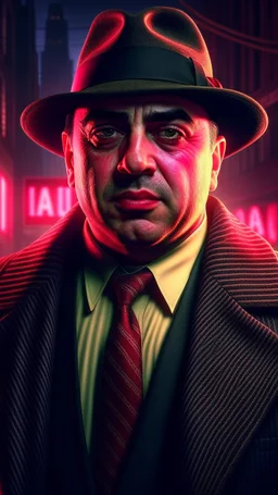 Al Capone cyberpunk, cinematic