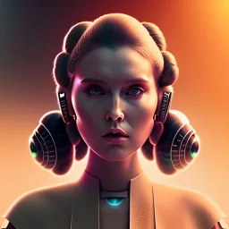 Short Beard Dj Headphones Christian Boshell cinematic photorealistic futuristic Star Wars princess leia style, intricate, sci-fi, volumetric lighting, 512K, bold vibrant colors