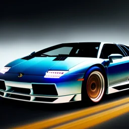 fullbody Drawing of 'Lamborghini Diablo',intricate detail,andrea bonelli,Kilian Eng,Ohrai,evan lee,Aleksandr Sidelnikov,three quarters frontal aerial view,toned colors,16k