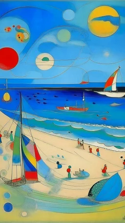 A light blue beach painted by Wassily Kandinsky