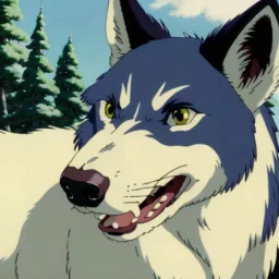 cool wolf with hair, friendly, emo