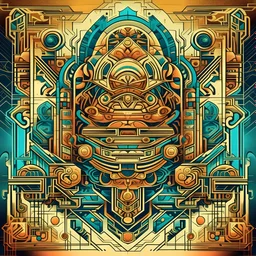 symmetrical design, hand painted, album cover, vintage, hip hop music, electronic music