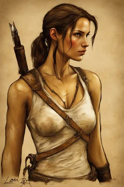 lara croft painted by leonardo da vinci