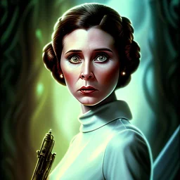 extrem tim burton style of princess leia, sharp focus,