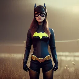 analog style,real cool girl portrait, simmetric eyes, ambient, batgirl make up outfit, ultra realistic photo, unreal engine, paloroid, 100mm --aspect ratio 1:1