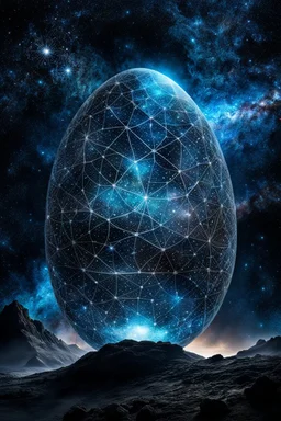 in big cystal egg form shiny stars, nebulas in dark night, around the universe with cosmic web lines, etheral, mystic, high quality, perfect composition, stunning, cinematic meticulously detailed sharp focus, ethereal fantasy hyperdetailed mist intricate details, beautifully shot, sharp focus, 64 megapixels, perfect composition, high contrast, cinematic, atmospheric, moody