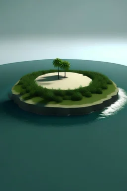 small flat circular island with nothing on it