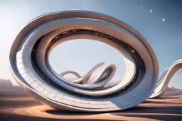 a gigantic starship shaped like a Mobius strip