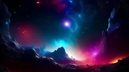 a space scenery with nebula